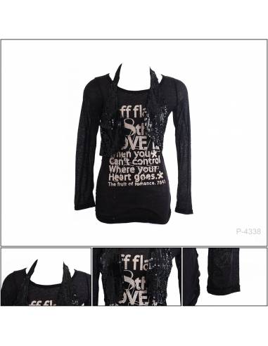 Atasan Kaos Cewek Lengan Panjang Eight & Eight