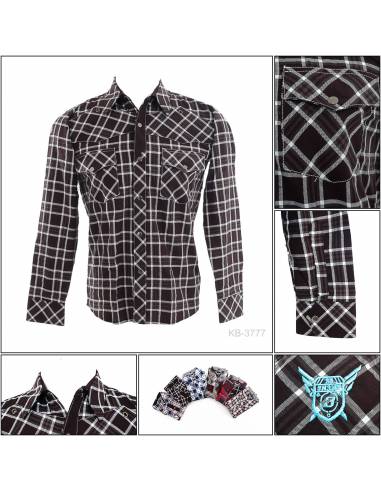 Kemeja Cowok Slim Fit Lengan Panjang Enemy