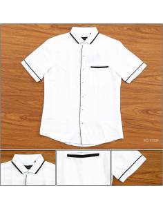 Kemeja Cowok Slim Fit Lengan Pendek Buzz M-L