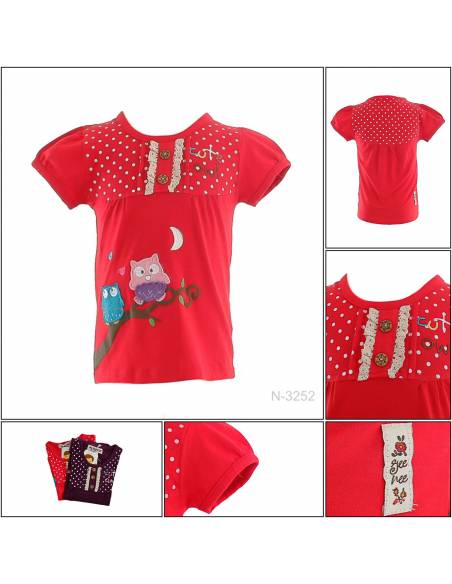 T-shirt/Kaos Oblong Anak Cewek Lengan Pendek Geenee 4-6