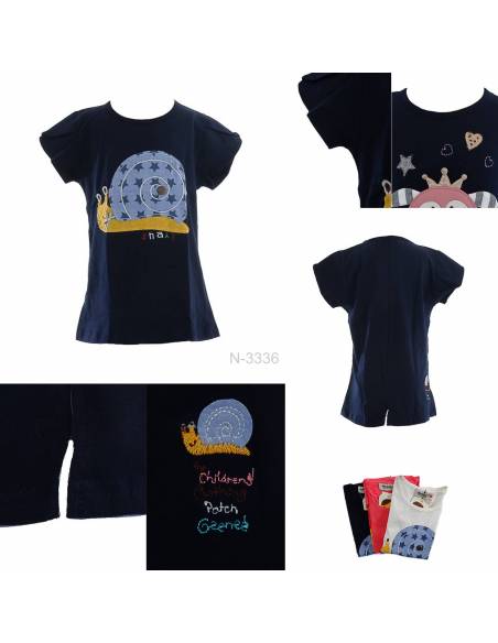 T-shirt/Kaos Oblong Anak Cewek Lengang Pendek Geenee 4-6