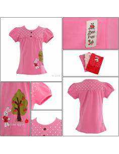 T-shirt/Kaos Oblong Anak Cewek Lengan Pendek Geenee 4-6