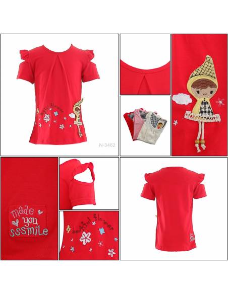 T-shirt/Kaos Oblong Anak Cewek Lengan Pendek Sabrina Geenee 4-6