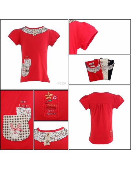 T-shirt/Kaos Oblong Anak Cewek Lengan Pendek Geenee 4-6