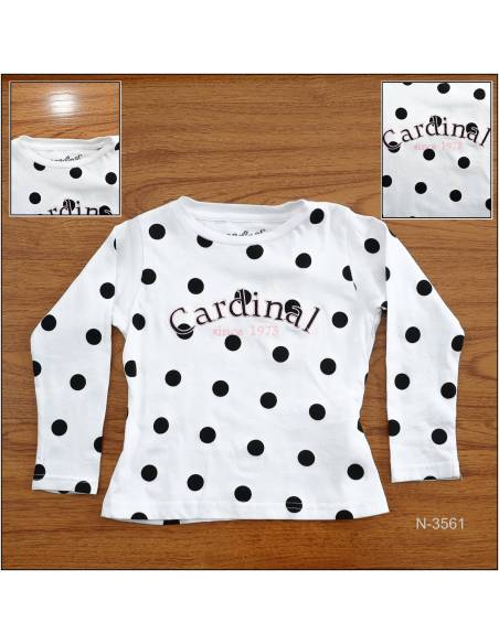 T-shirt/Kaos Oblong Cewek Putih Lengan Panjang Cardinal 10-14