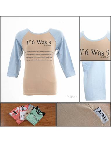 Kaos Oblong Cewek Reglan Lengan 7/8 Misoka