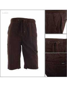 Celana Pendek Cowok Rib Kolor Coklat Tua Arvada 2XL-3XL