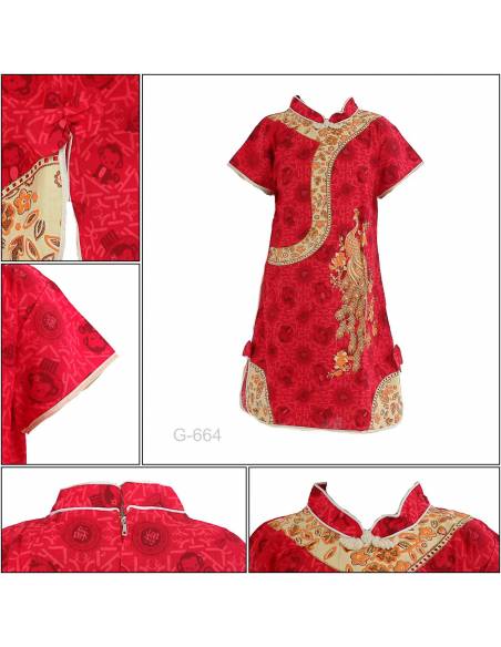 Sackdress  Anak Cewek/Chinese Clothes Jibao Lengan Pendek Miauwli 22-26