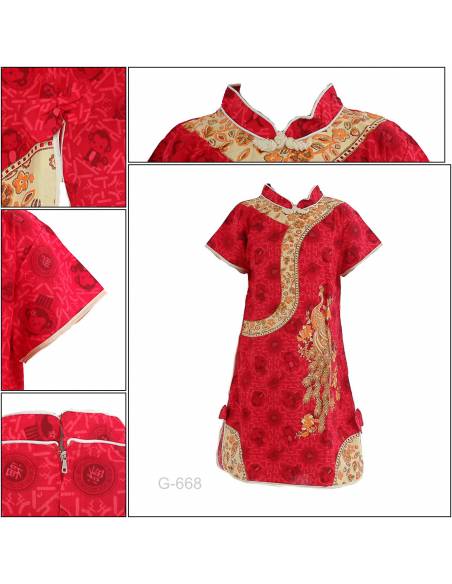 Sackdress  Anak Cewek/Chinese Clothes Jibao Lengan Pendek Miauwli 28-30