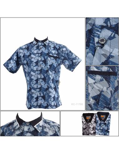 Kemeja Cowok Slim Fit Lengan Pendek Maxmillian...