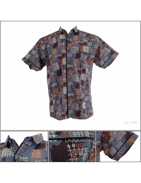 Kemeja Cowok Regular Lengan Pendek Maxmillian M-XL