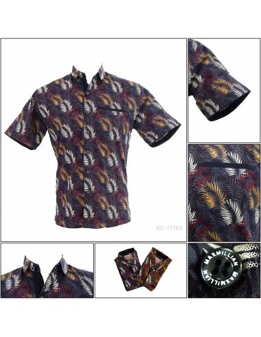 Kemeja Cowok Slim Fit Lengan Pendek Maxmillian...