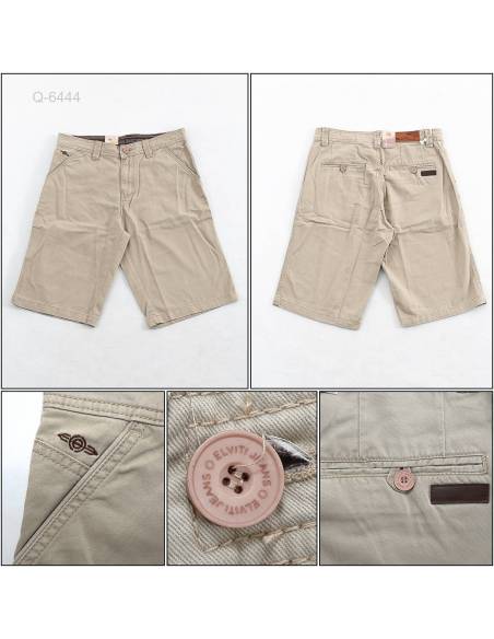 Celana Pendek Cowok Katun Coklat Muda Elviti 33-38