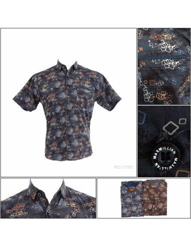 Kemeja Cowok Slim Fit Lengan Pendek Maxmillian...