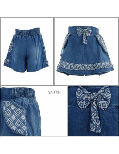 Celana Pendek Jeans Bandatan Anak Cewek Viely 7-9