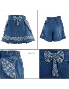 Celana Pendek Jeans Bandatan Anak Cewek Viely 4-6