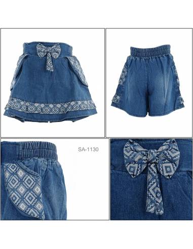 Celana Pendek Jeans Bandatan Anak Cewek Viely 4-6