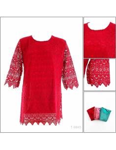 Atasan Brokat Cewek Lengan 7/8 Aurum All Size