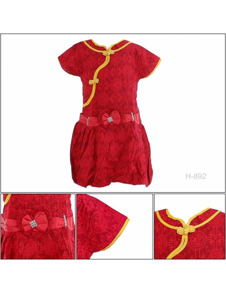 Sackdress Balon Anak Cewek/Chinese Clothes Jibao Lengan Pendek Miauwli 4-8