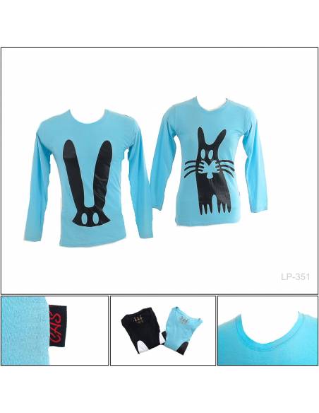 Kaos Oblong Couple Lengan Panjang Cas All Size