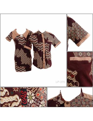 Baju Batik Couple Lengan Pendek Cas All Size