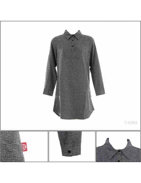 Atasan Tunik Cewek Lengan Panjang Red Up M-2XL