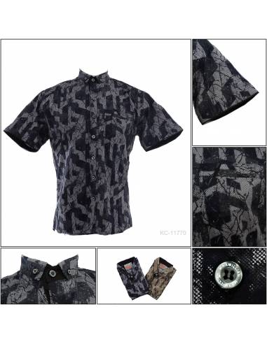 Kemeja Cowok Slim Fit Lengan Pendek Maxmillian...