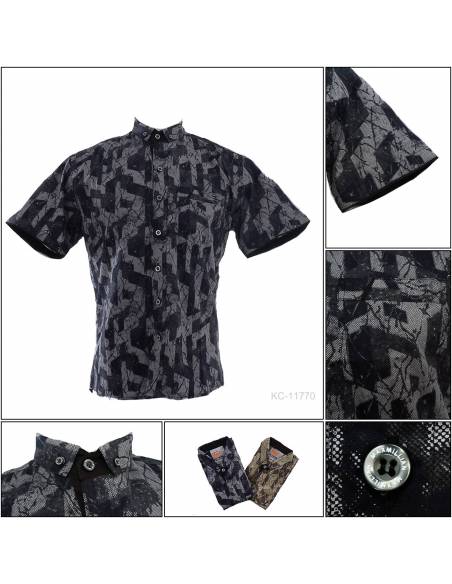 Kemeja Cowok Slim Fit Lengan Pendek Maxmillian M-XL