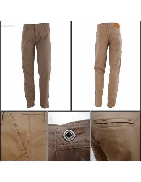 Celana Panjang Katun Cowok Coklat Muda YM Jeans 33-36