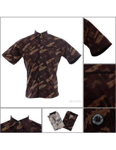 Kemeja Cowok Slim Fit Lengan Pendek Maxmillian...