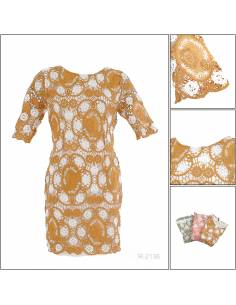 Mini Dress Brokat Cewek 3/4 All Size