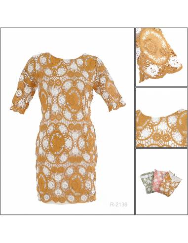 Mini Dress Brokat Cewek 3/4 All Size