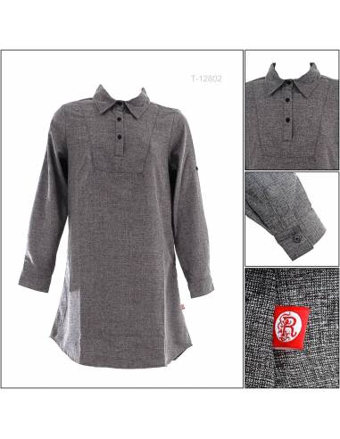 Atasan Tunik Cewek Lengan Panjang Red Up M-2XL