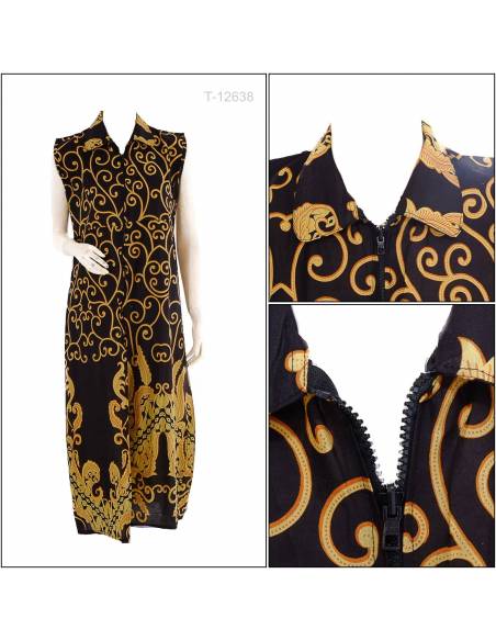 Outer Cewek Tanpa Lengan Batik M-2XL