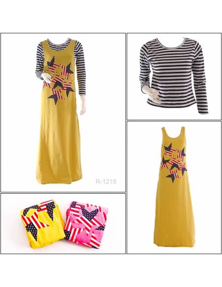 One set/Long Dress Cewek Lengan Panjang Noos All Size