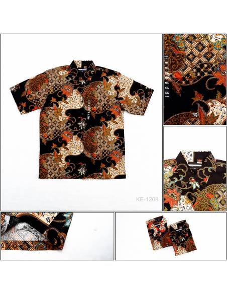 Kemeja Batik Cowok Regular Lengan Pendek Silomide 2XL-3XL Big Size