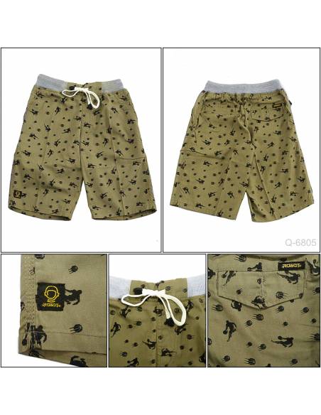 Celana Pendek Cowok Rib Kolor Robotic M-XL