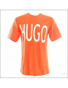 Kaos Oblong Cowok Lengan Pendek Orange Hugo L