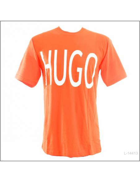 Kaos Oblong Cowok Lengan Pendek Orange Hugo L