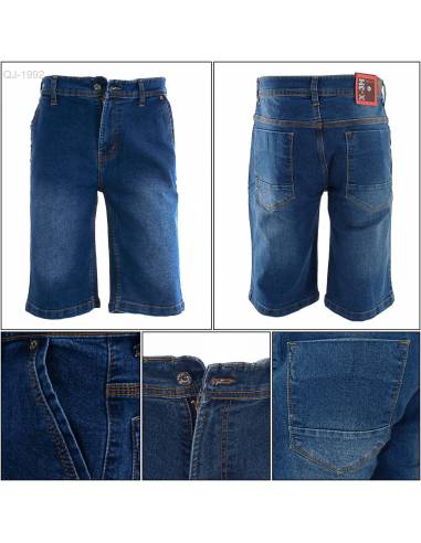 Celana Pendek Jeans Cowok Reguler Stretch X-3M...