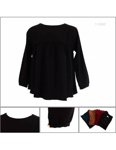 Atasan Blus Cewek Polos Lengan Panjang Jeff All...