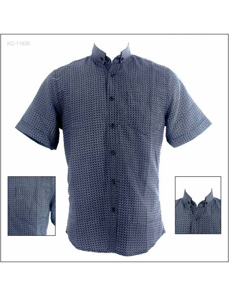 Kemeja Cowok Slim Fit Lengan Pendek Volup M-L