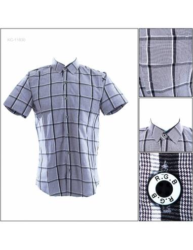 Kemeja Cowok Regular Lengan Pendek RGB M-XL