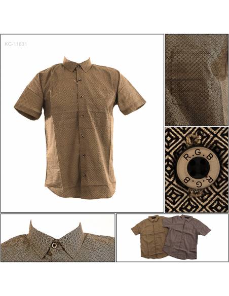 Kemeja Cowok Regular Lengan Pendek RGB M-XL