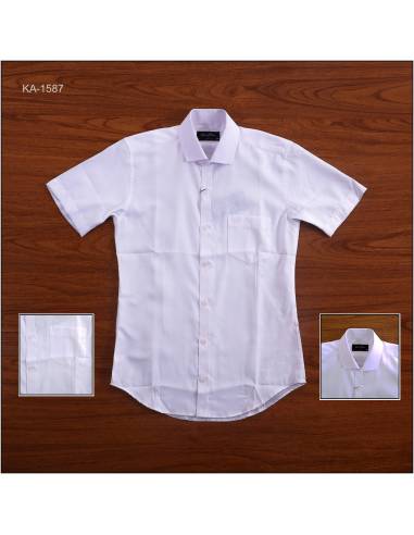 Kemeja Formal Cowok Slim Fit Lengan Pendek Van...