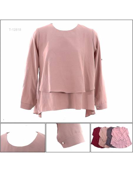 Atasan Blus Cewek Polos Lengan Panjang Jeff All Size