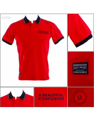Kaos Kerah Cowok Stretch Lengan Pendek Osella M-XL
