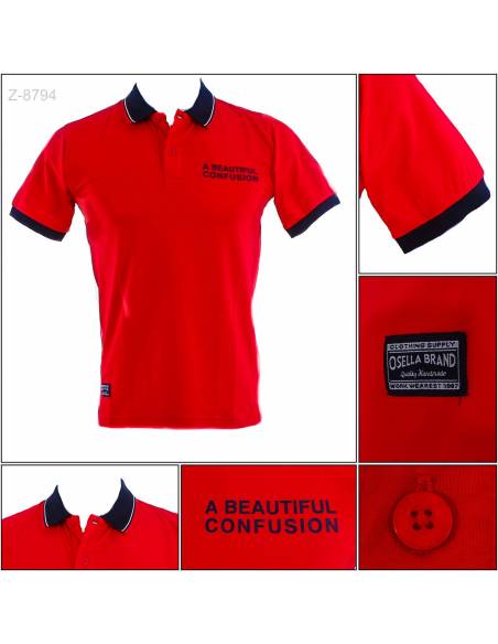 Kaos Kerah Cowok Stretch Lengan Pendek Osella M-XL