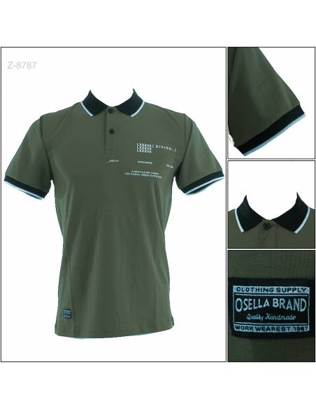 Kaos kerah Cowok Stretch Lengan Pendek Osella M-XL