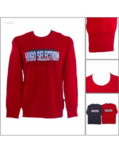 Kaos Oblong Cowok Reguler Lengan Panjang Hugo M-XL